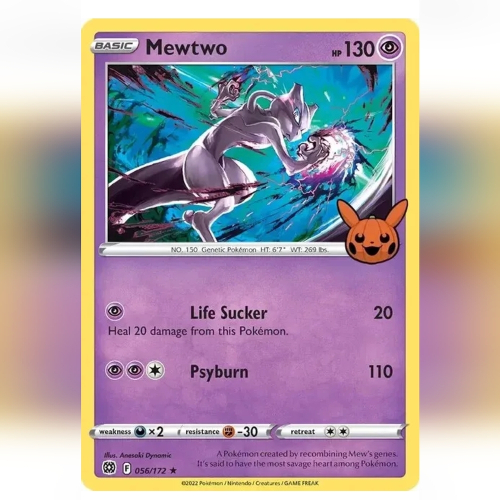 Mewtwo Pokemon Card 🔥 130 HP 🟡 056/172